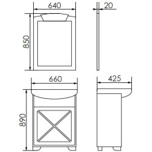 Зеркало 64х85 см белый матовый Atoll Палермо