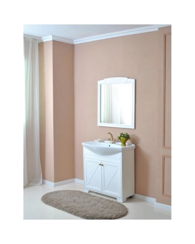 Зеркало 78х85 см белый матовый Atoll Палермо