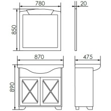 Зеркало 78х85 см белый матовый Atoll Палермо