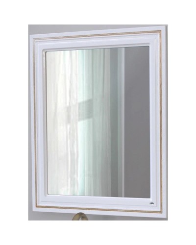 Зеркало 78х90 см белый глянец золотая патина Atoll Мальта