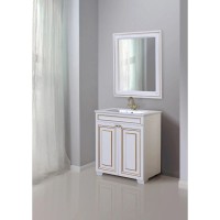 Зеркало 78х90 см белый глянец золотая патина Atoll Мальта