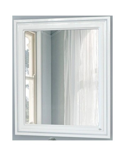 Зеркало 78х90 см белый глянец серебряная патина Atoll Мальта