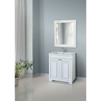 Зеркало 78х90 см белый глянец серебряная патина Atoll Мальта