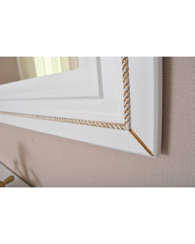 Зеркало 78х90 см белый матовый золотая патина Atoll Валери