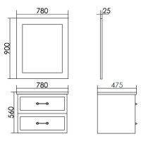 Зеркало 78х90 см белый матовый золотая патина Atoll Валери