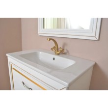 Зеркало 78х90 см белый матовый золотая патина Atoll Валери