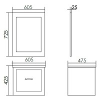 Зеркало 60,5х72,5 см белый матовый Atoll Валери