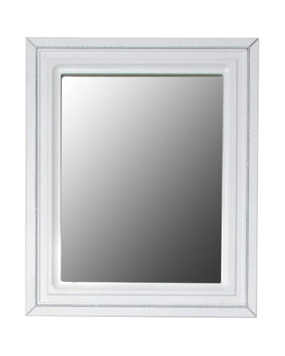 Зеркало 60,5х72,5 см белый матовый серебряная патина Atoll Валери