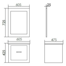 Зеркало 60,5х72,5 см белый матовый серебряная патина Atoll Валери