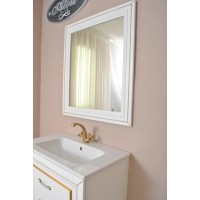 Зеркало 60,5х72,5 см белый матовый золотая патина Atoll Валери