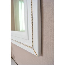 Зеркало 60,5х72,5 см белый матовый золотая патина Atoll Валери