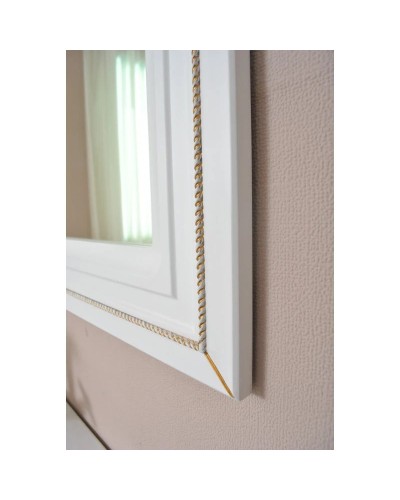 Зеркало 60,5х72,5 см белый матовый золотая патина Atoll Валери