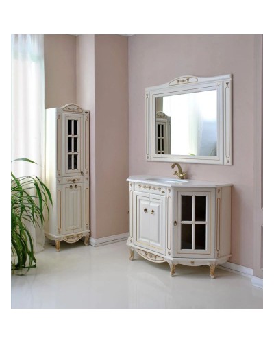 Зеркало 122,5х97 см слоновая кость золотая патина Atoll Верона