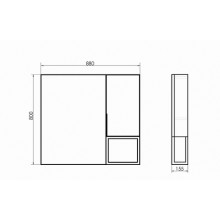 Зеркало со шкафом Comforty Равенна Лофт-90 00-00006656 Дуб тёмно-коричневый