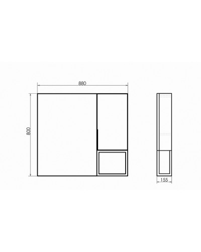 Зеркало со шкафом Comforty Равенна Лофт-90 00-00006656 Дуб тёмно-коричневый