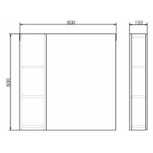 Зеркало со шкафом Comforty Осло 80 00-00006508 Бетон светлый