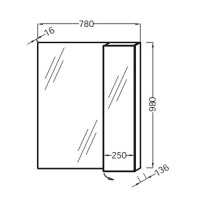 Зеркало со шкафом Jacob Delafon Soprano 78 EB1336-NF Серый