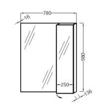Зеркало со шкафом Jacob Delafon Soprano 78 EB1336-NF Серый