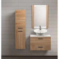 Зеркало 65х95 см белый глянец/дуб сонома Belux Бали В82