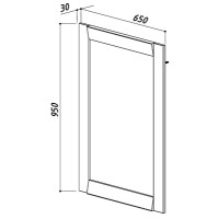 Зеркало 65х95 см белый глянец/дуб сонома Belux Бали В82