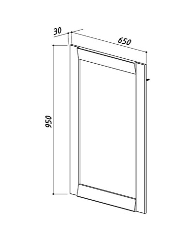 Зеркало 65х95 см белый глянец/дуб сонома Belux Бали В82