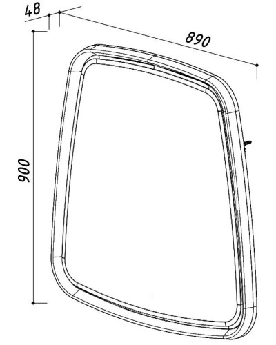 Зеркало 89х90 см белый глянец Belux Темза В 105