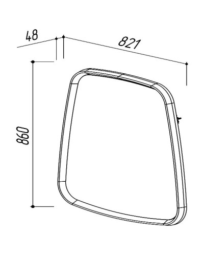 Зеркало 82,1х86 см белый глянец Belux Темза В 90