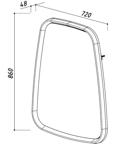 Зеркало 72х86 см белый глянец Belux Темза В 80