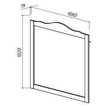 Зеркало 108х102 см черный матовый Belux Бари В 105