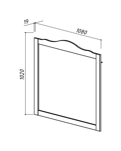 Зеркало 108х102 см черный глянец Belux Бари В 105