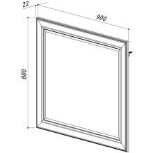 Зеркало 90х80 см белый глянец Belux Женева В 90