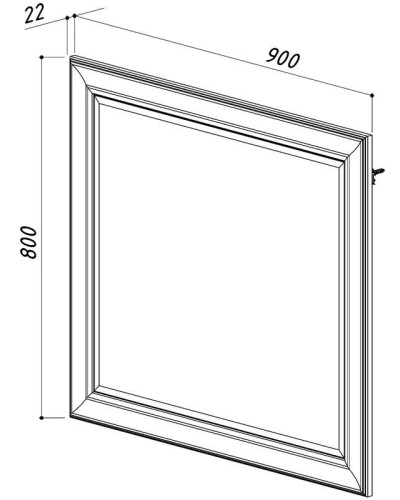 Зеркало 90х80 см белый глянец Belux Женева В 90