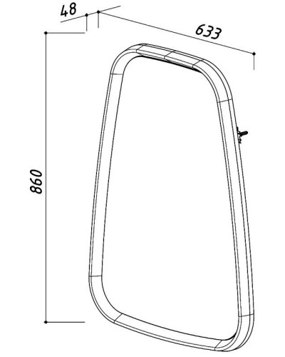 Зеркало 63,3х86 см белый глянец Belux Темза В 70