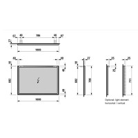 Зеркало 100х70 см Laufen Frame 25 4.4740.6.900.144.1