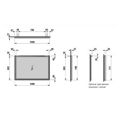 Зеркало 100х70 см Laufen Frame 25 4.4740.6.900.144.1