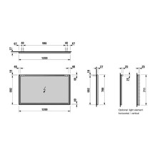 Зеркало 120х70 см Laufen Frame 25 4.4740.7.900.144.1