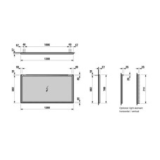 Зеркало 130х70 см Laufen Frame 25 4.4740.8.900.144.1