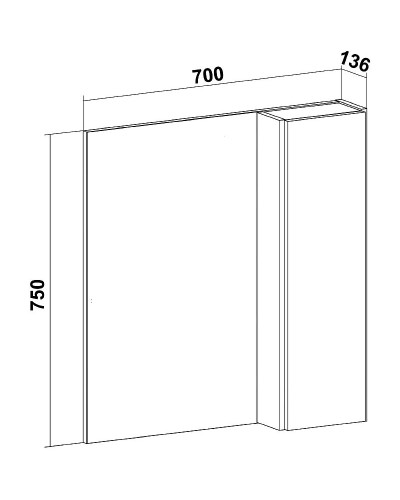 Зеркало со шкафом Runo Мальта 70 00-00001102 Серое Дуб