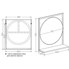 Зеркало 1MarKa Grunge Loft 60П Ц0000007991 Дуб Вотан