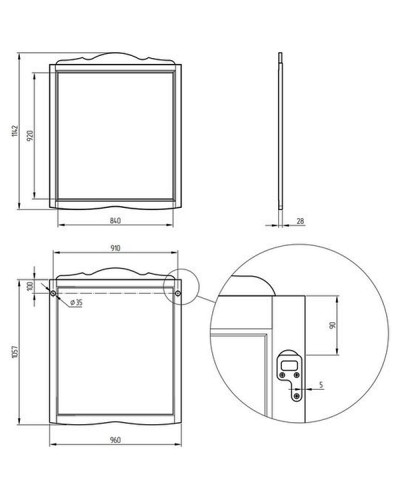 Зеркало Migliore Bella 96 25954 Оливковое