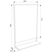 Зеркало 1MarKa Grunge Loft 60П Ц0000007990 Черное