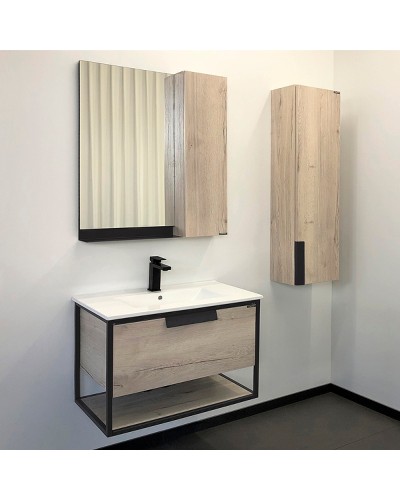 Зеркало со шкафом Comforty Бонн 75 00-00008473 Дуб дымчатый