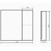 Зеркало со шкафом Comforty Бонн 75 00-00008473 Дуб дымчатый