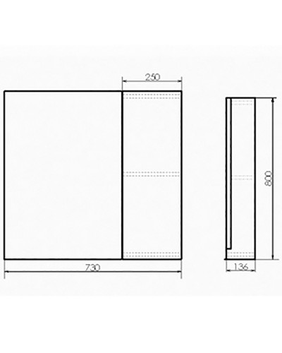 Зеркало со шкафом Comforty Бонн 75 00-00008473 Дуб дымчатый