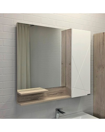 Зеркало со шкафом Comforty Мерано 90 00-00008508 Дуб дымчатый