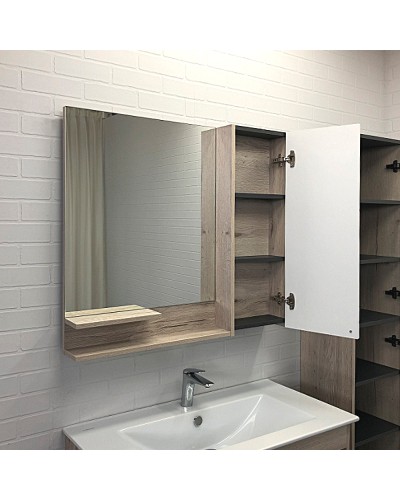 Зеркало со шкафом Comforty Мерано 90 00-00008508 Дуб дымчатый