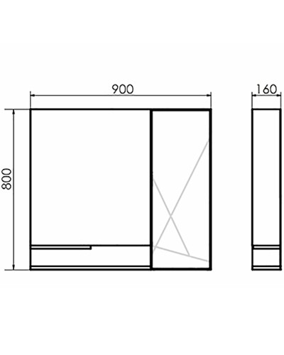 Зеркало со шкафом Comforty Мерано 90 00-00008508 Дуб дымчатый