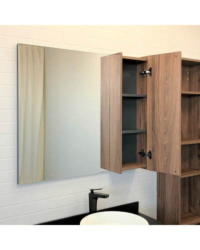 Зеркало со шкафом Comforty Порто 90 00-00009232 Дуб темно-коричневый