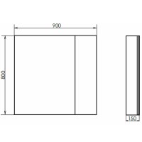 Зеркало со шкафом Comforty Порто 90 00-00009232 Дуб темно-коричневый