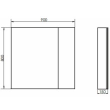 Зеркало со шкафом Comforty Порто 90 00-00009232 Дуб темно-коричневый